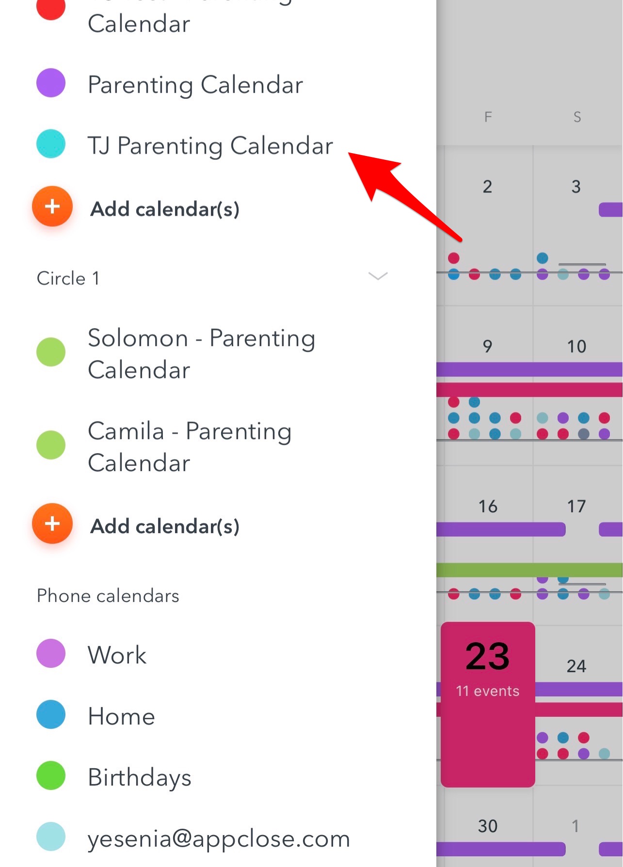 How do I share a parenting schedule? AppClose