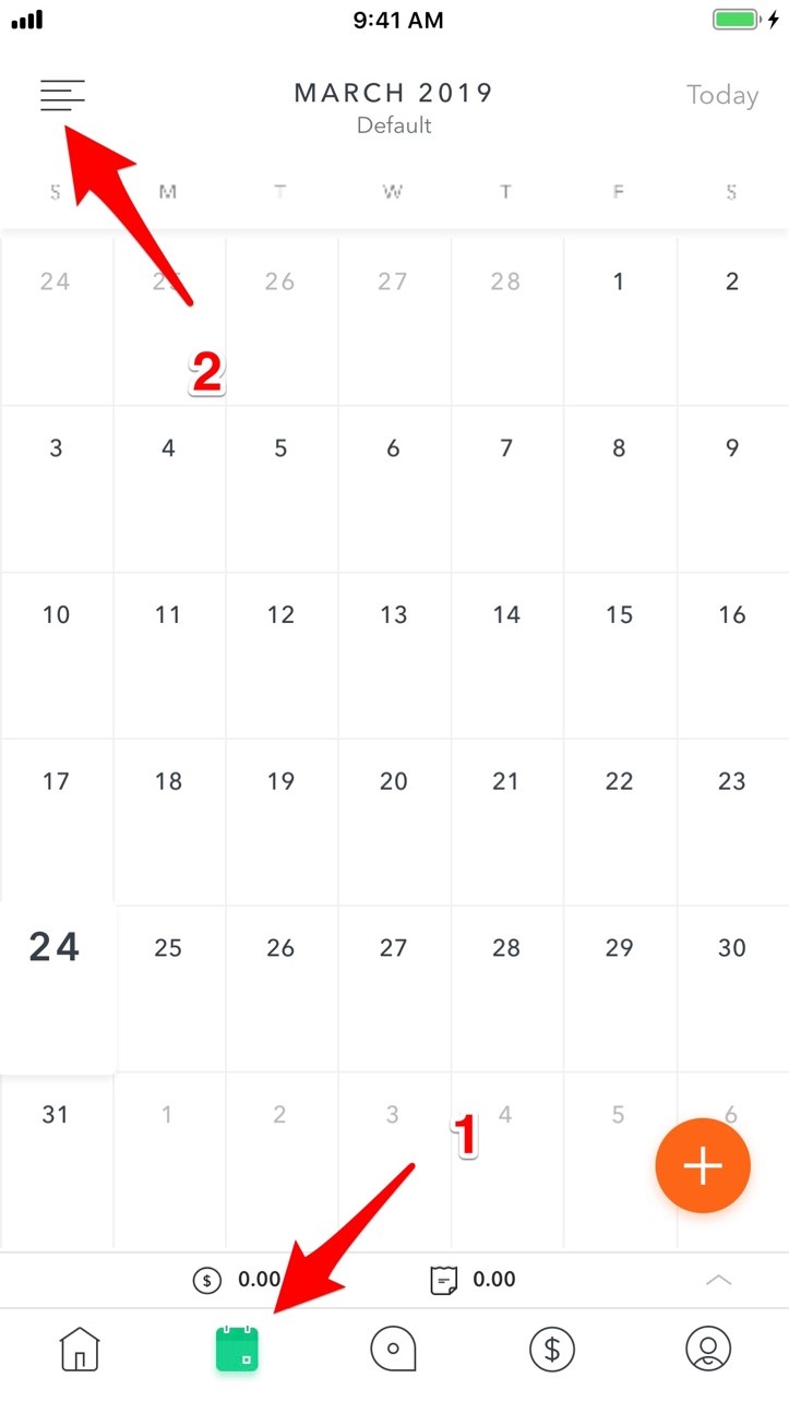 How do I select/unselect calendars to show in the app? AppClose